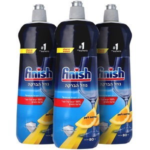 שלישיית נוזל הברקה בניחוח לימון למדיח 800 מ"ל Finish