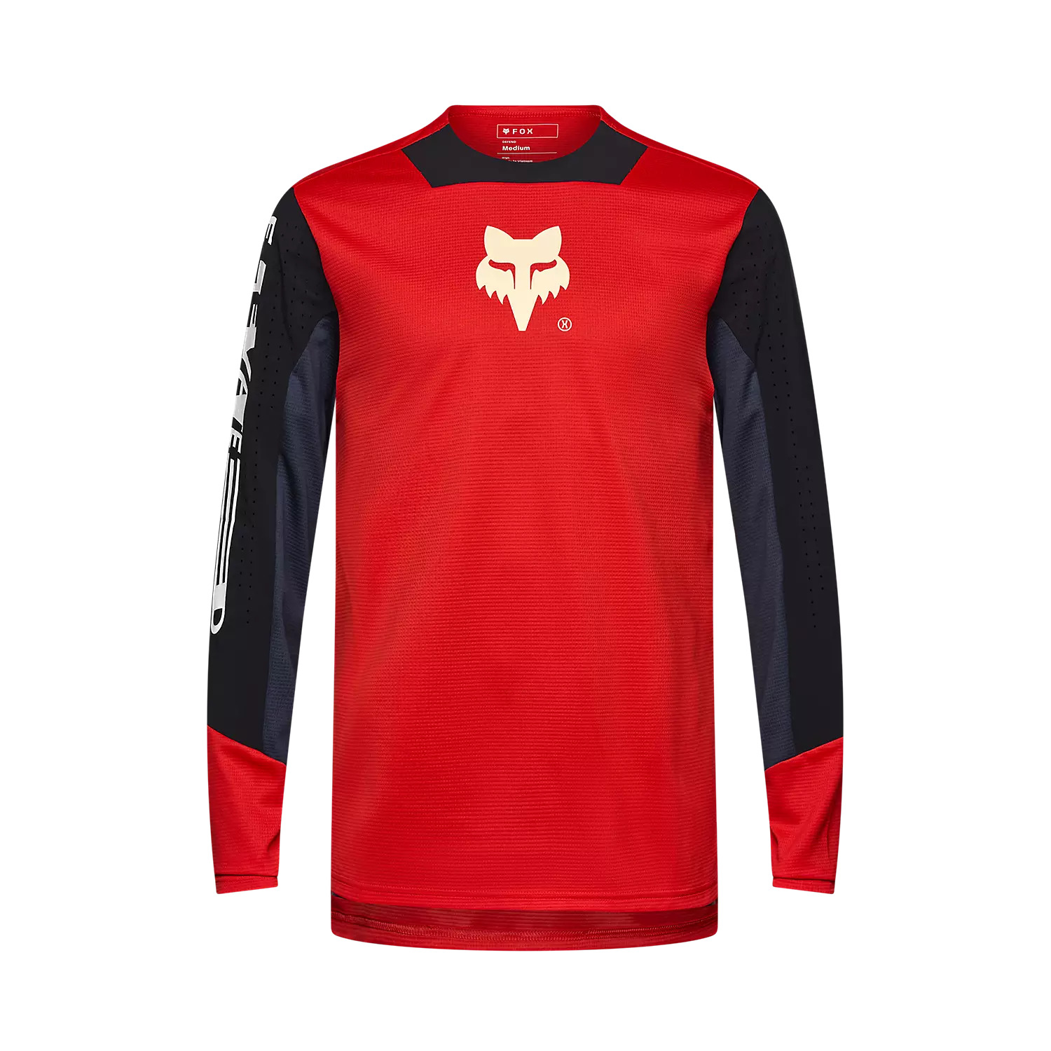 חולצת רכיבה ארוכה פוקס אדום / שחור - FOX RACING DEFEND LS JERSEY ELEVATED V25