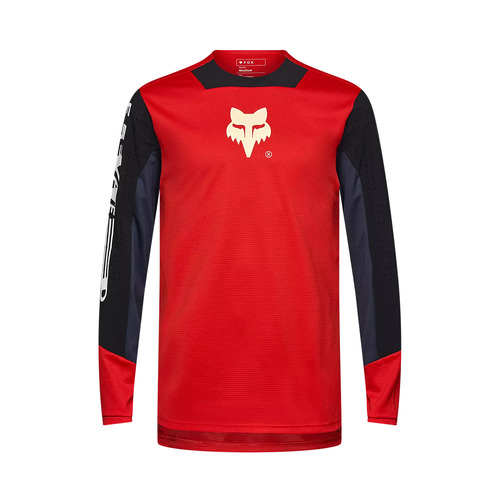 חולצת רכיבה ארוכה פוקס אדום / שחור - FOX RACING DEFEND LS JERSEY ELEVATED V25 