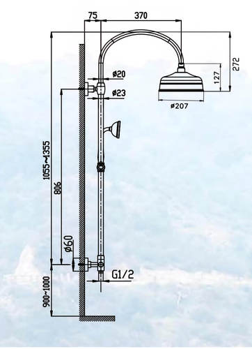 מוט רחצה קלאסי בראס גימור זהב מט