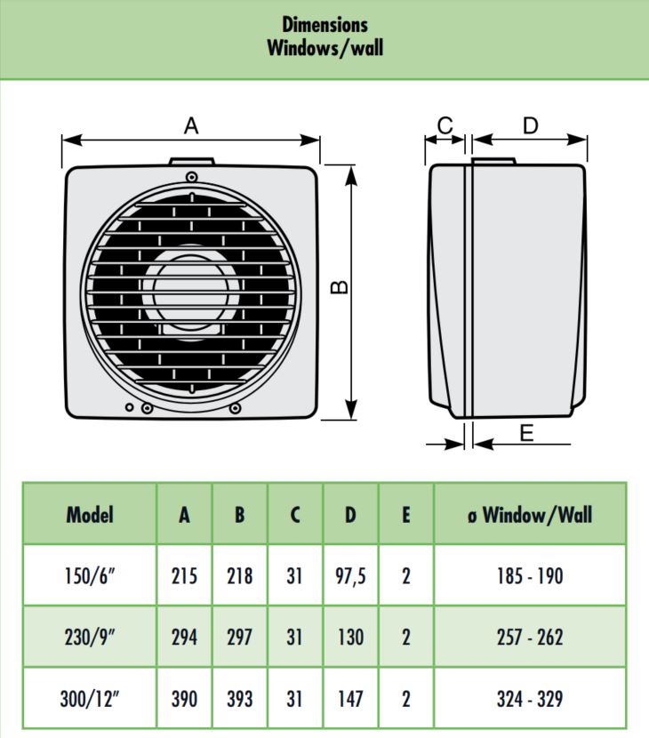 ונטה / שואב אוויר 9' דו כיווני VORTICE VARIO 230/9" AR