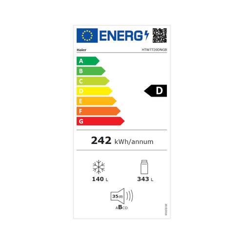 מקרר מפואר 3 דלתות 483 ליטר Haier HTW7720DNGW זכוכית לבנה