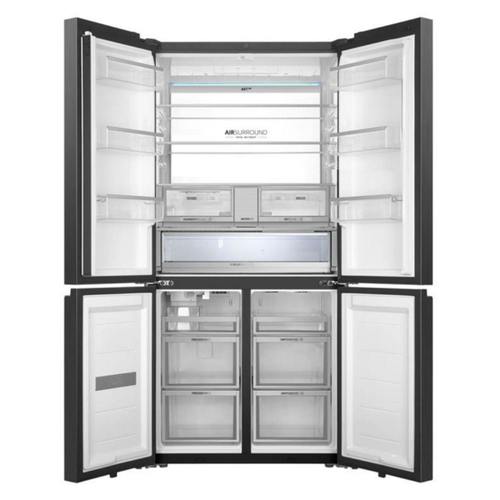 מקרר מפואר 4 דלתות 681 ליטר Haier HRF-825FB זכוכית שחורה *מהדרין
