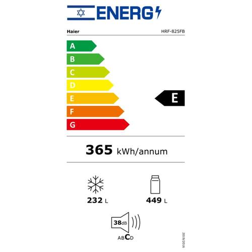 מקרר מפואר 4 דלתות 681 ליטר Haier HRF-825FB זכוכית שחורה *מהדרין