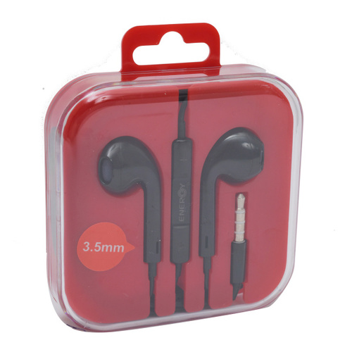 אוזניות חוט צבע שחור ENERGY 3.5mm Earphones