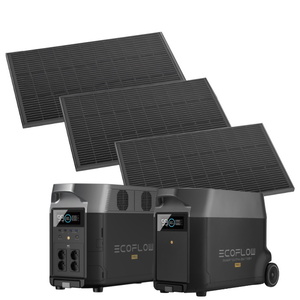 סט תחנת כוח ניידת 3600Wh כולל סוללת הרחבה ו-3 פאנלים סולארים Ecoflow 540W