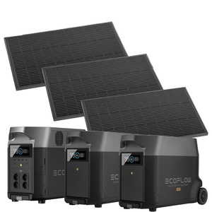 סט תחנת כוח ניידת 3600Wh כולל 2 סוללת הרחבה ו-3 פאנלים סולאריים Ecoflow 540W