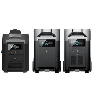 סט תחנת כוח ניידת 3600Wh כולל סוללת הרחבה וגנרטור חכם Ecoflow