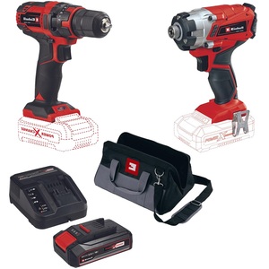 סט מברגת אימפקט ומברגה/מקדחה 18V כולל סוללה ומטען Einhell