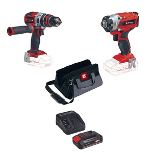 סט 2 כלים נטען מברגת אימפקט+מברגת גיר בראשלס Einhell 18V