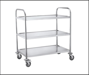 עגלת שירות נירוסטה מקצועית עם 3 מדפים – 84.5×52.5×94 ס