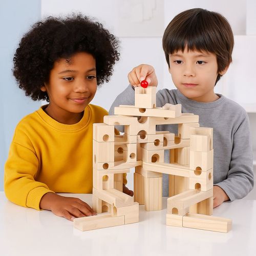 מבוך כדורים/גולות מעץ 2126