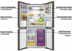 מקרר ‏מקפיא תחתון Haier HRF4560FW/B ‏422 ‏ליטר האייר