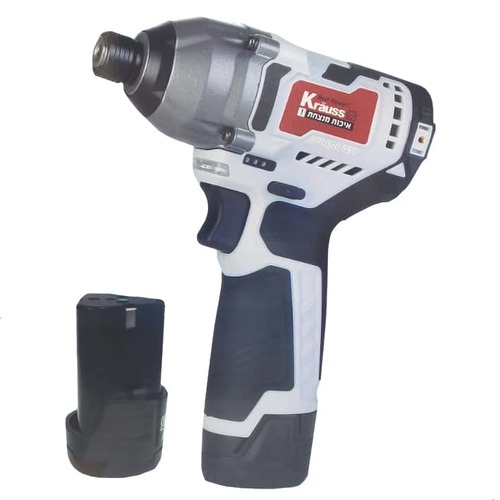 מברגת אימפקט בראשלס 12V + שתי סוללות 1.5AH במזוודה תוצרת KRAUSS