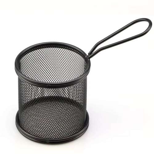 סלסלת צ'יפס עגולה שחורה 9*9 ס