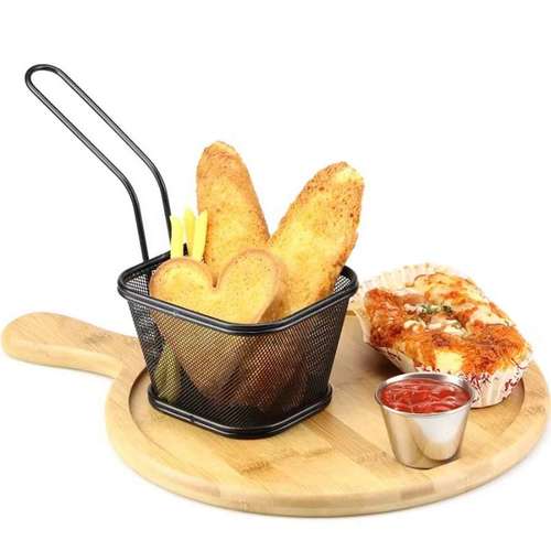 סלסלת צ'יפס מרובעת שחורה 11*13*8 ס