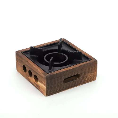 מנגל מתכת עם תחתית עץ 16*6 ס