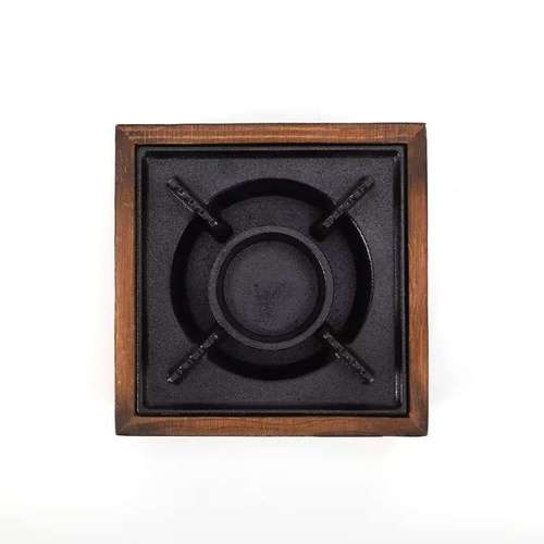 מנגל מתכת עם תחתית עץ 16*6 ס