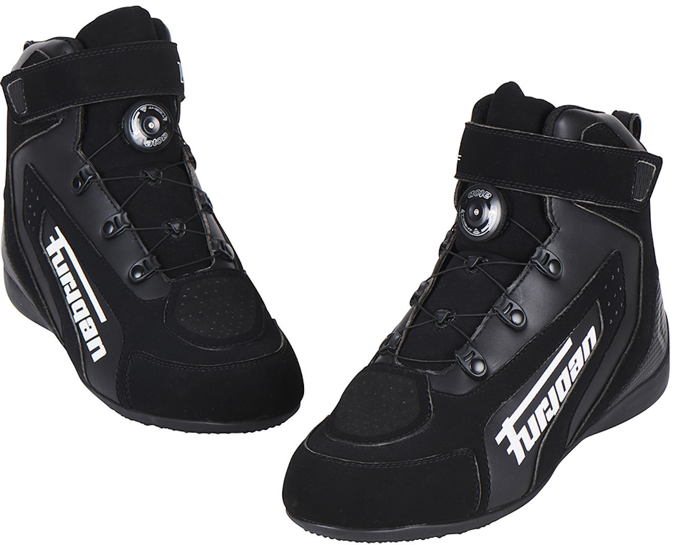 נעלי רכיבה חסינות מים פוריגן שחור / לבן - FURYGAN V4 EASY D3O SHOES