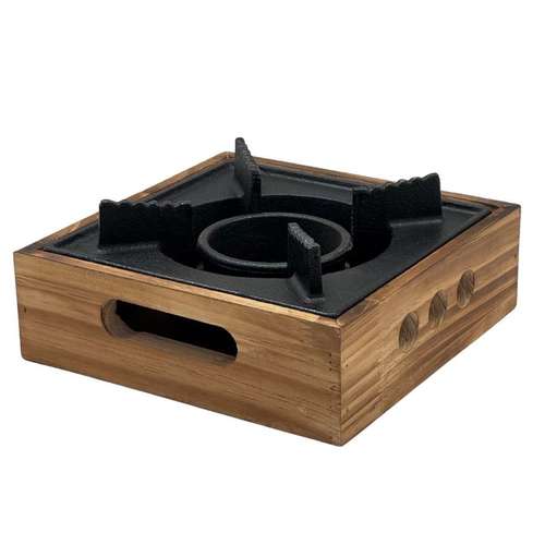 מנגל יציקה עם תחתית עץ 19*19*6 ס