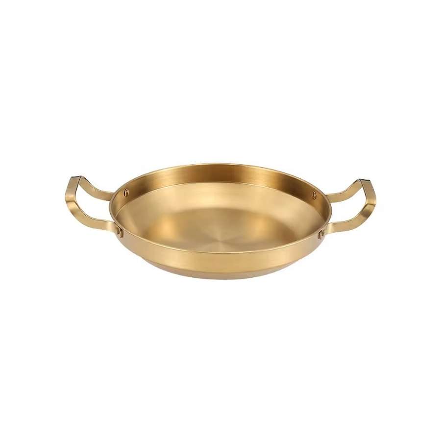 מחבת 2 ידיות נירוסטה ציפוי זהב 24 ס"מ YZ25-37