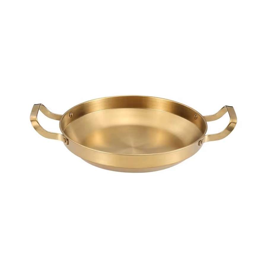 מחבת 2 ידיות נירוסטה ציפוי זהב 26 ס"מ YZ25-38