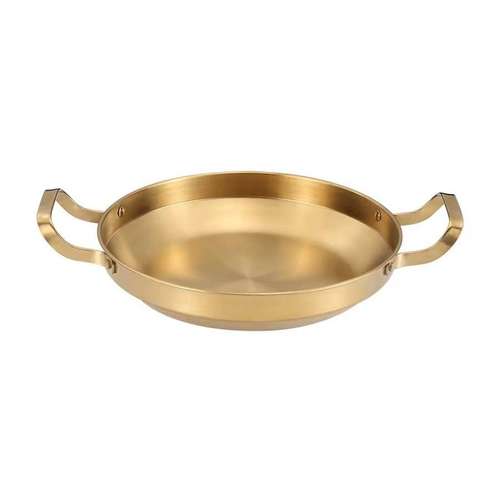 מחבת 2 ידיות נירוסטה ציפוי זהב 28 ס