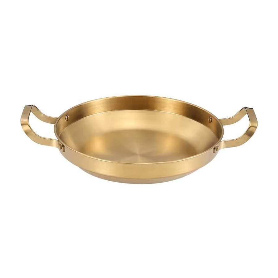 מחבת 2 ידיות נירוסטה ציפוי זהב 28 ס"מ YZ25-39