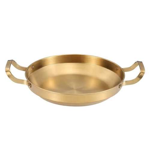 מחבת 2 ידיות נירוסטה ציפוי זהב 30 ס