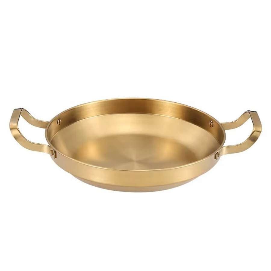 מחבת 2 ידיות נירוסטה ציפוי זהב 30 ס"מ YZ25-40