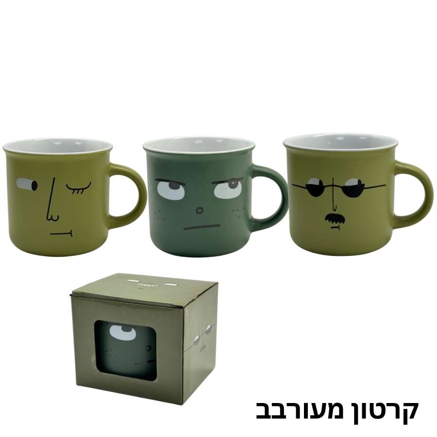 ספל מאג פורצלן רחב ציור פנים YZ25-47