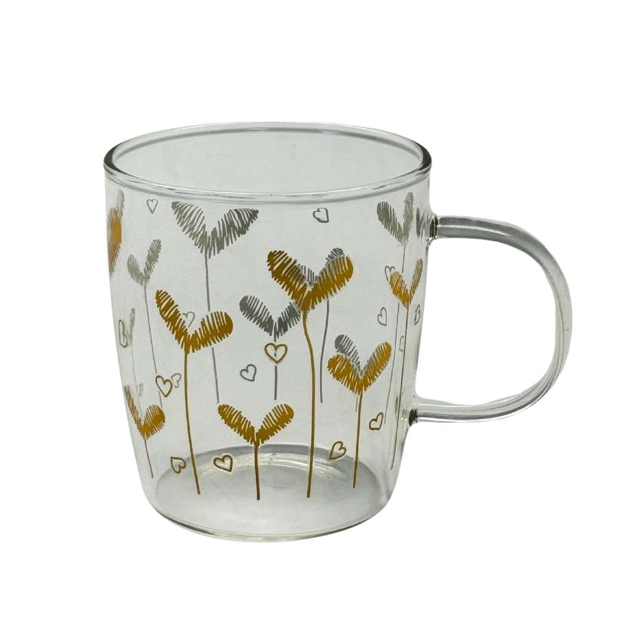 מאג זכוכית 330 מ"ל קישוט מוזהב YZ25-71