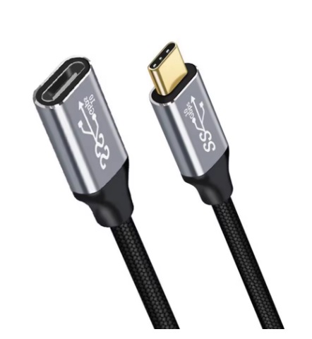 כבל מאריך TYPE C - TYPE C זכר לנקבה 1.5 מטר 100W