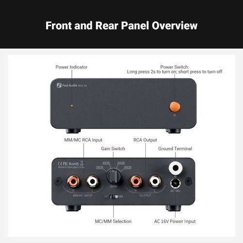 קדם מגבר פונו Fosi Audio Box X5 לפטיפון