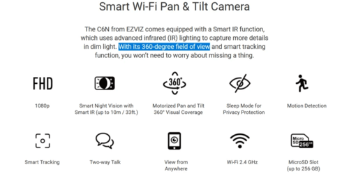 מצלמת רשת מתנייעת EZVIZ C6N 2MP | מק