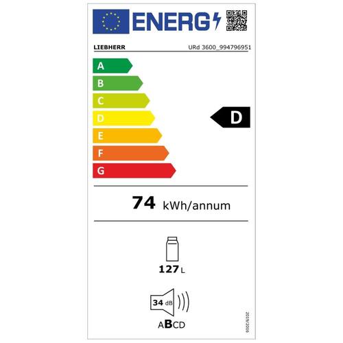 מקרר אינטגרלי מתחת לשיש 127 ליטר Liebherr URD3600 לבן *שבת