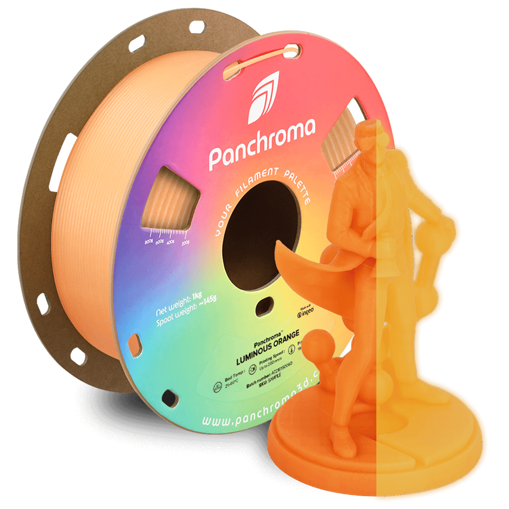 פילמנט כתום זוהר בחושך 1 ק"ג 1.75 מ"מ - Panchroma Luminous PLA Orange (PolyLite™ Luminous)