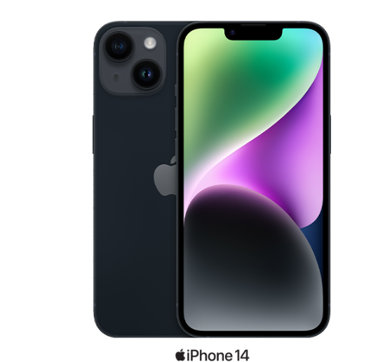 אייפון Apple iPhone 14 128GB - צבע Midnight