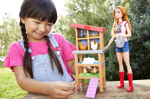  בובת Barbie Careers & Playset, נושא שוק האיכרים עם בובת אופנה בלונדינית BARBIE FXP15