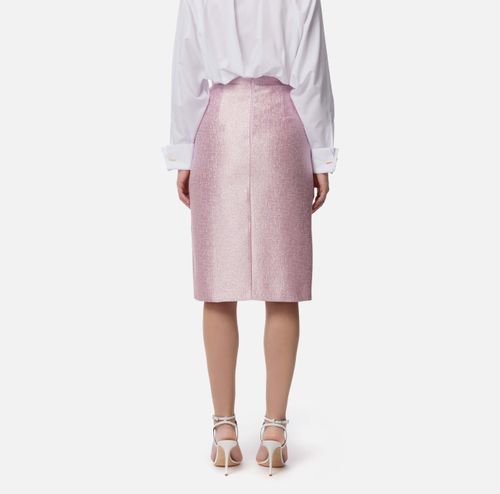 Lamé tweed skirt with jewel detail