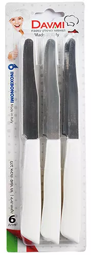 סט 6 סכינים מעוגלת משוננת 11 ס