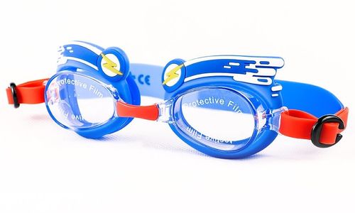 משקפת בריכה מעוצבת לילדים 100% סיליקון עם הגנת UV ומונע אדים - מיני טיל כחול (גיל 3+)