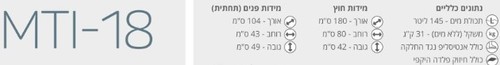 מידות אמבטיה אקרילית 180/80 MTI 18 לבן מבריק
