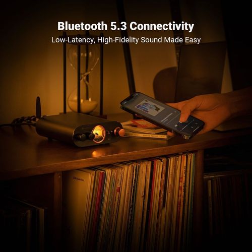 מגבר סטריאו Bluetooth MC101 עם מד VU מקלט HiFi 2 ערוצי Fosi Audio