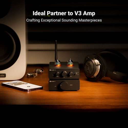 קדם מגבר מנורות Fosi Audio P3 עם בקרת צליל בס וטרבל Bluetooth aptX LL HD