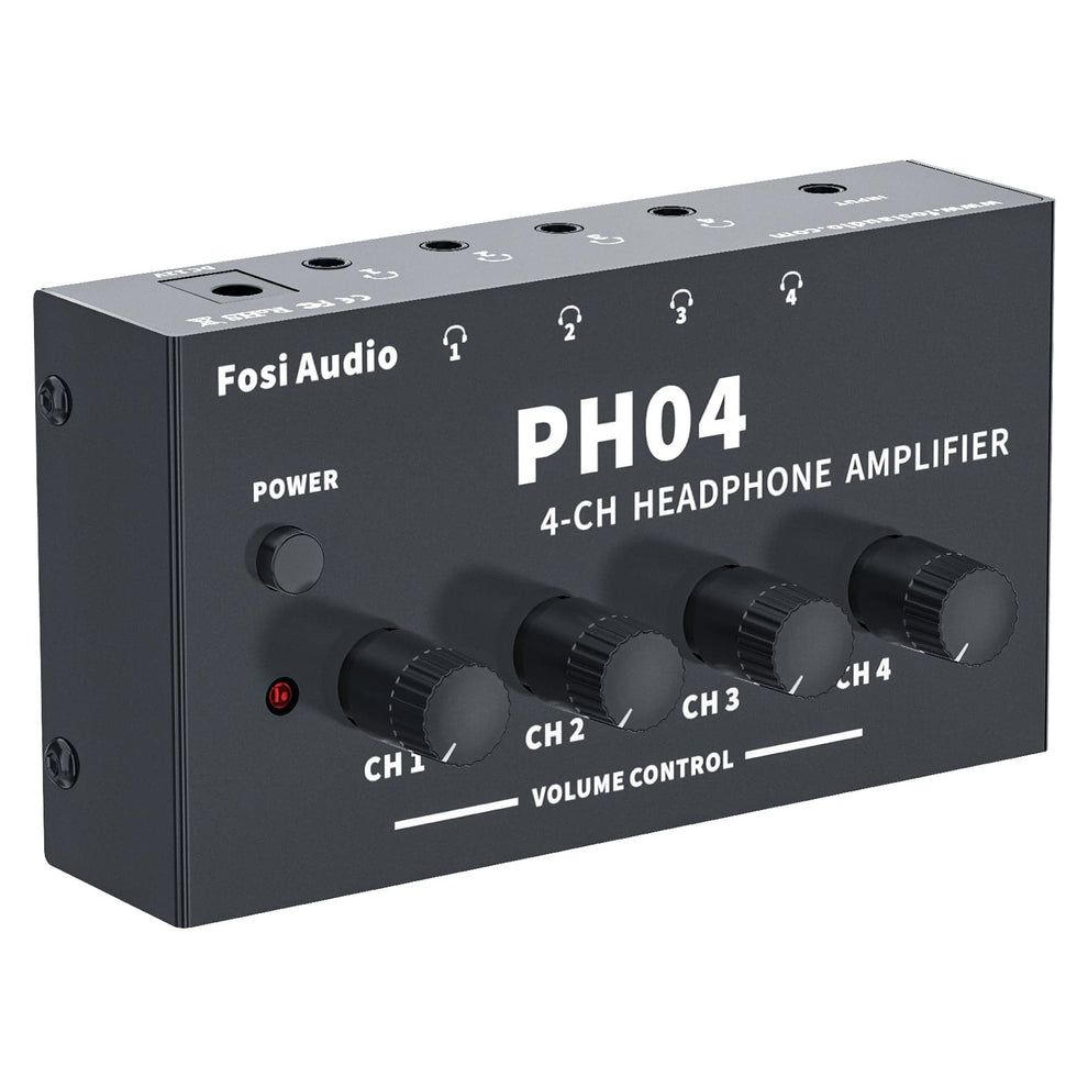 מגבר אוזניות Fosi Audio PH04 4 ערוצים מגבר אודיו סטריאו מתכתי מפצל אוזניות נייד