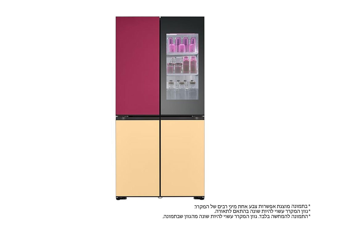 מקרר 4 דלתות LG MOOD UP  דגם R-4D760MDUP  בעל דלתות לד במגוון צבעים