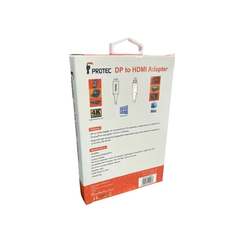 מתאם Protec DM128 DP to HDMI 4K@60Hz