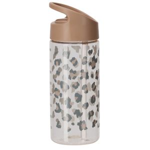 בקבוק שתיה לילדים עם קש מתקפל 420 מ"ל - מנומר