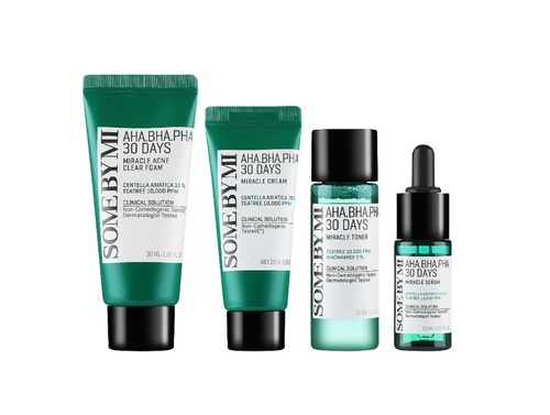 סט מוקטן  טונר,קרם פנים Some By Mi Aha-Bha-Pha 30 Days Miracle Ac Sos Kit (f/foam/30ml + f/toner/30ml + f/ser/10ml + f/cr/20ml)